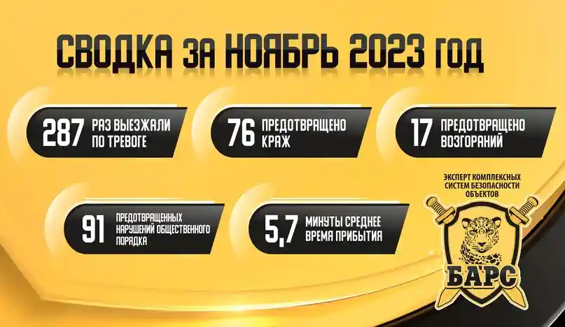 Сводка реагирования ГБР «Барс» за ноябрь 2023 года