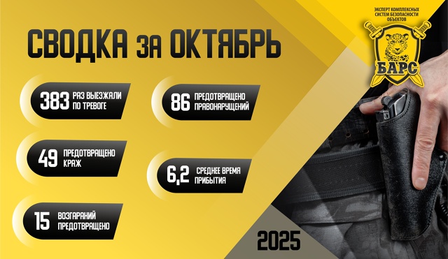 Сводка реагирования ГБР «Барс» за октябрь