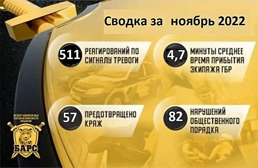 Сводка реагирования ГБР «Барс» за ноябрь 2022 года