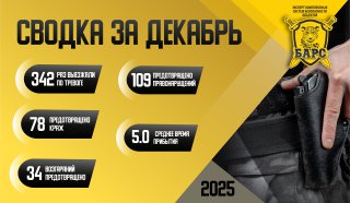 Сводка реагирования ГБР «Барс» за декабрь